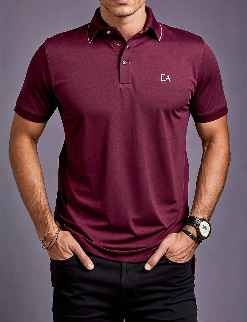 Wine Organic Cotton Polo-2