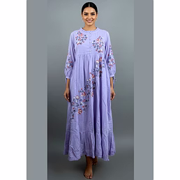 Light Purple 100% Cotton Anarkali Gown