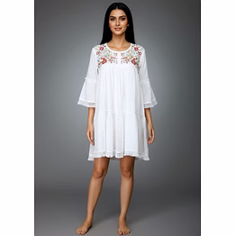 zivba trends white pure cotton short kurti top