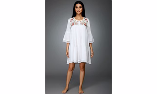 White Pure Cotton Short Kurti Top
