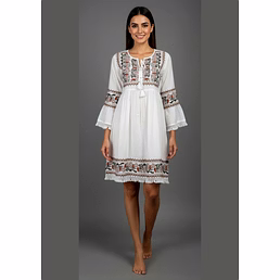 White Pure Cotton Short Kurti Top