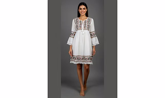 White Pure Cotton Short Kurti Top