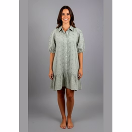 zivba trends pista green cotton collar-neck top