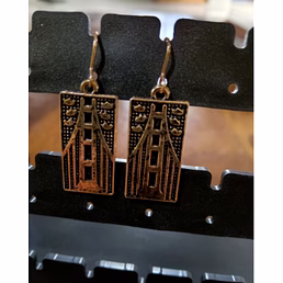 Heritage Oxidised Silver Geometric Rectangular Drop Earrings
