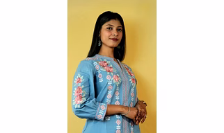 Sky Blue Embroidered Pure Cotton Co-Ord Set