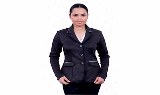 "SteedStride Classic Contrast Riding Black Coat"