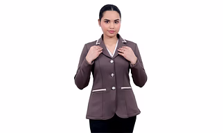 "SteedStride Chestnut Chic Riding Coat"
