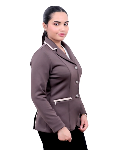 &quot;SteedStride Chestnut Chic Riding Coat&quot;-S-1