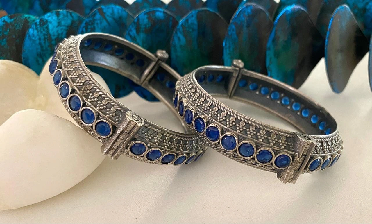 German Silver Openable Bangles-BANGLES-10260