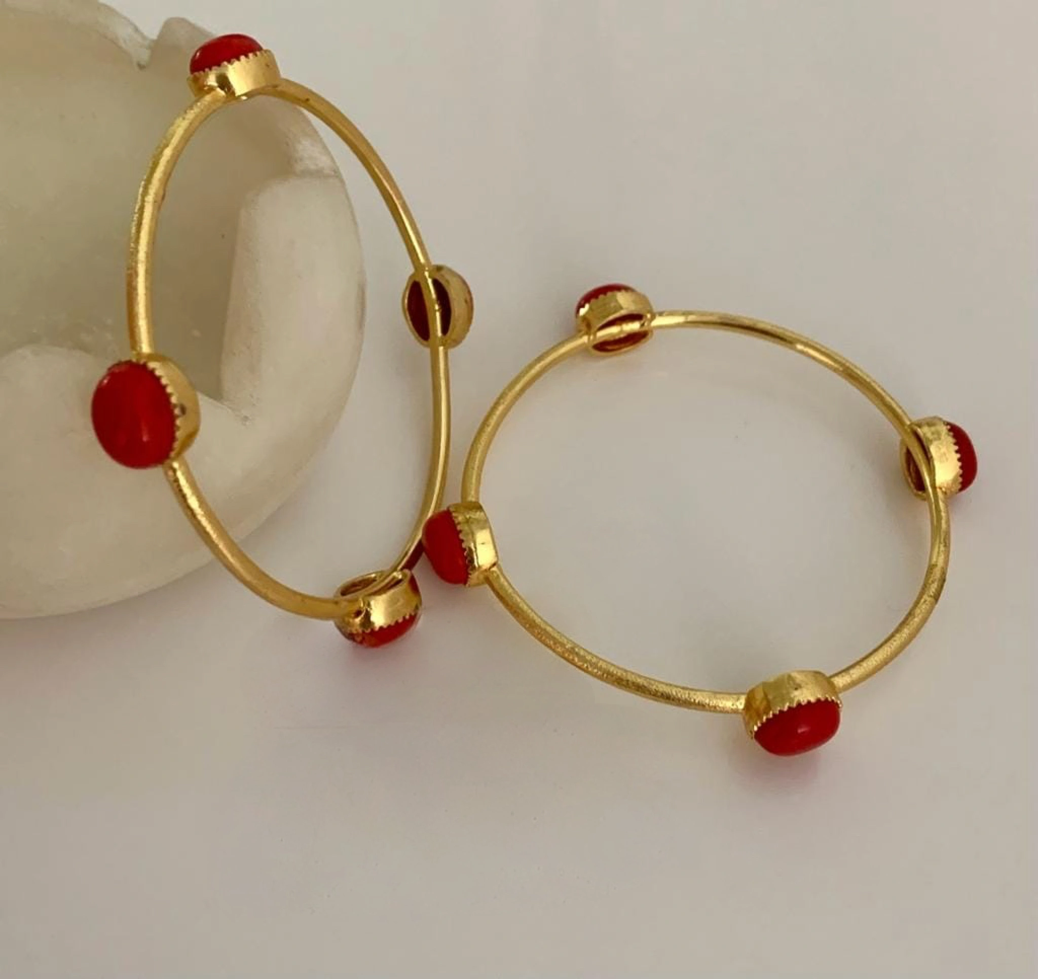 Fushion Bangles With Semi-Precius Stone Studded-BANGLE10140