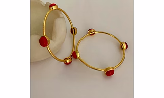 Fushion Bangles With Semi-Precius Stone Studded