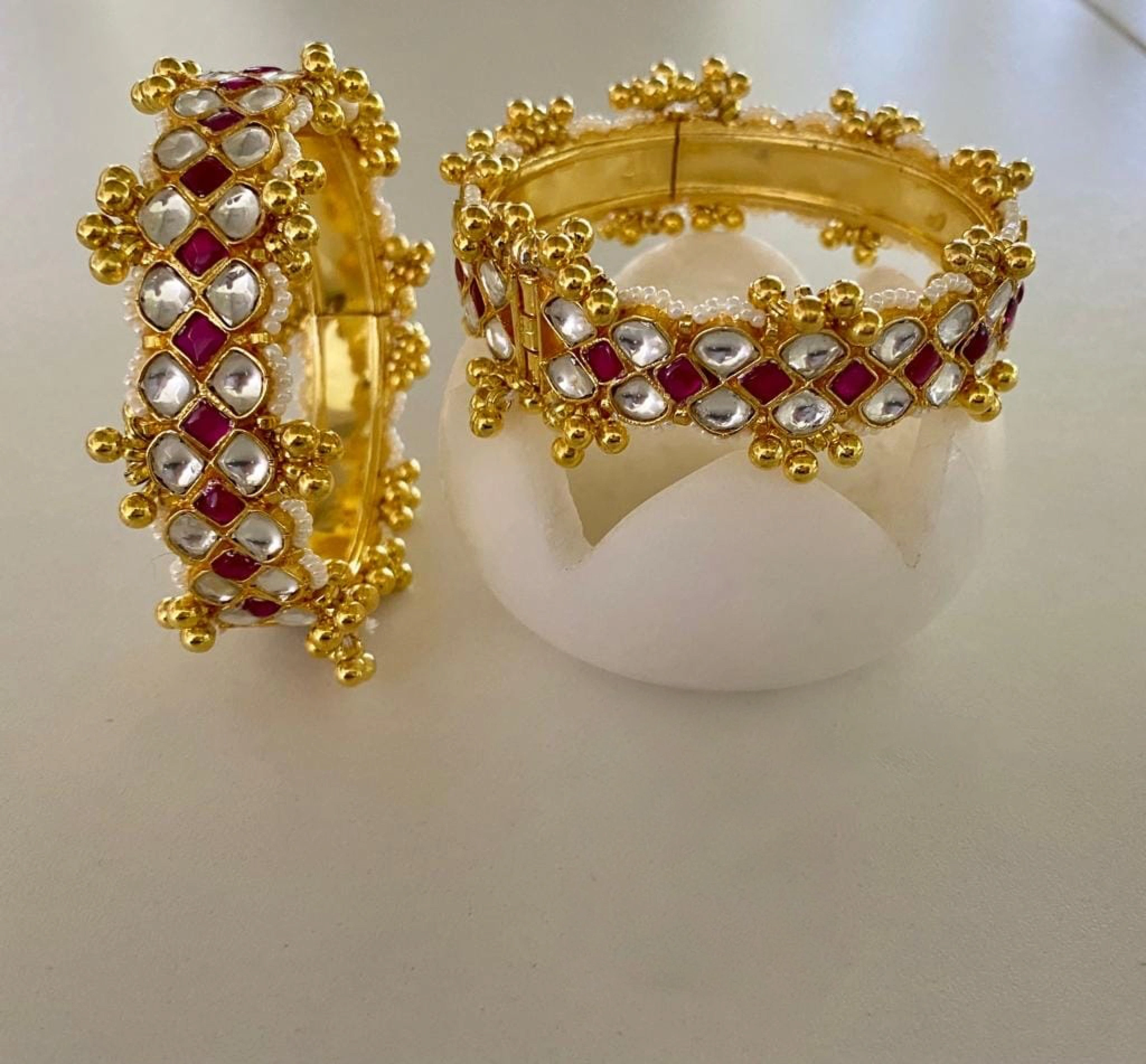 18K Gold Plated Panchi Kudan Bangles-BANGLES10710