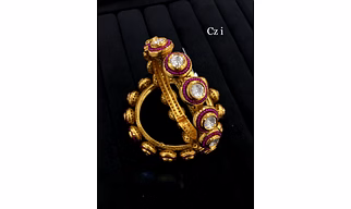 Gold Plated Brass Bangles With American Diamond