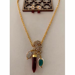 Gold Plated Pachi Kundan Chain