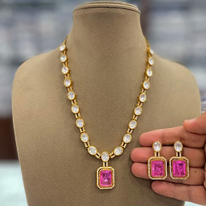 Necklace Set With Moissanite And Doublet Stone