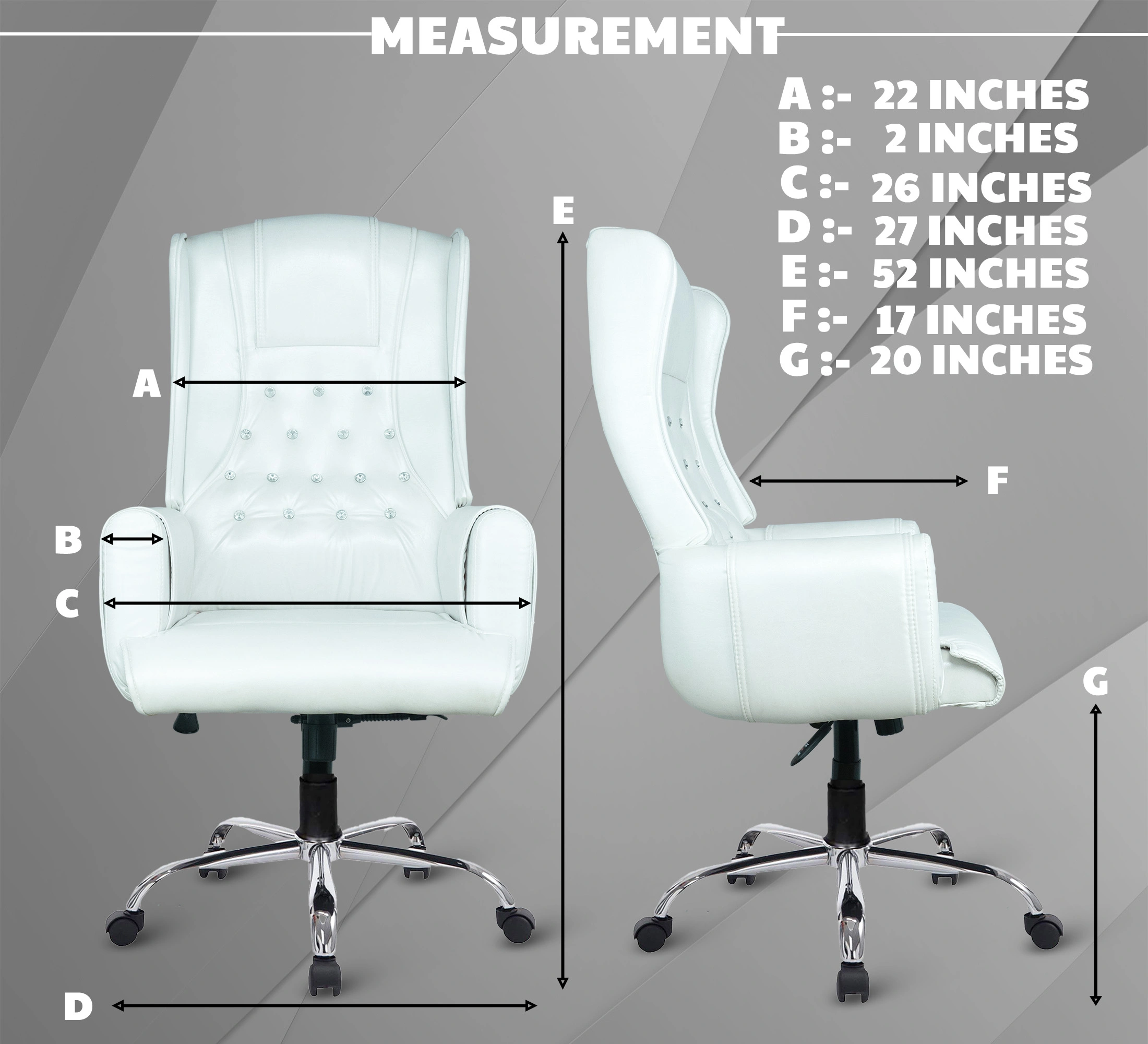 MRC Maharaja HighBack Boss Chair (White)-2