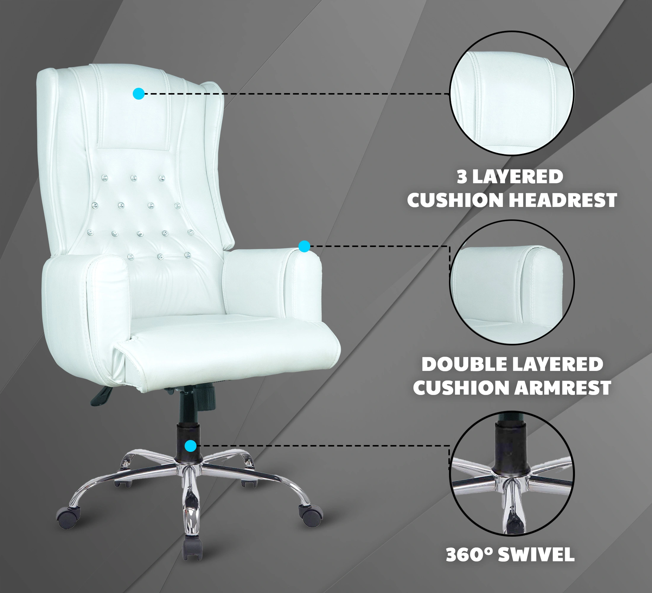 MRC Maharaja HighBack Boss Chair (White)-3