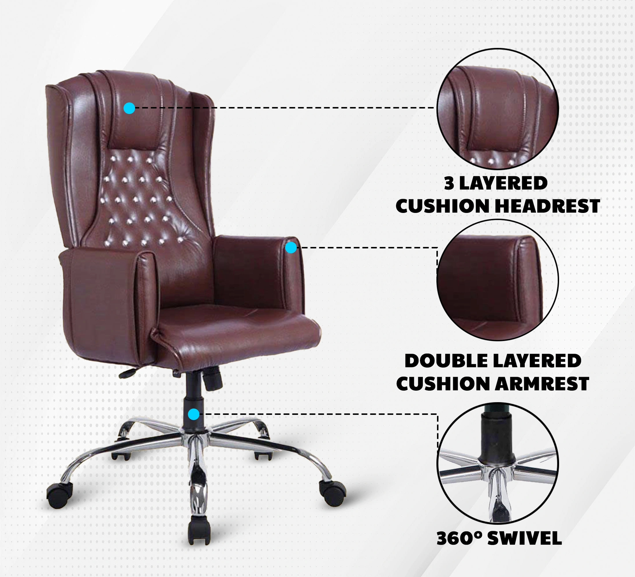 Mrc Maharaja High Back Boss Chair (Brown)-1