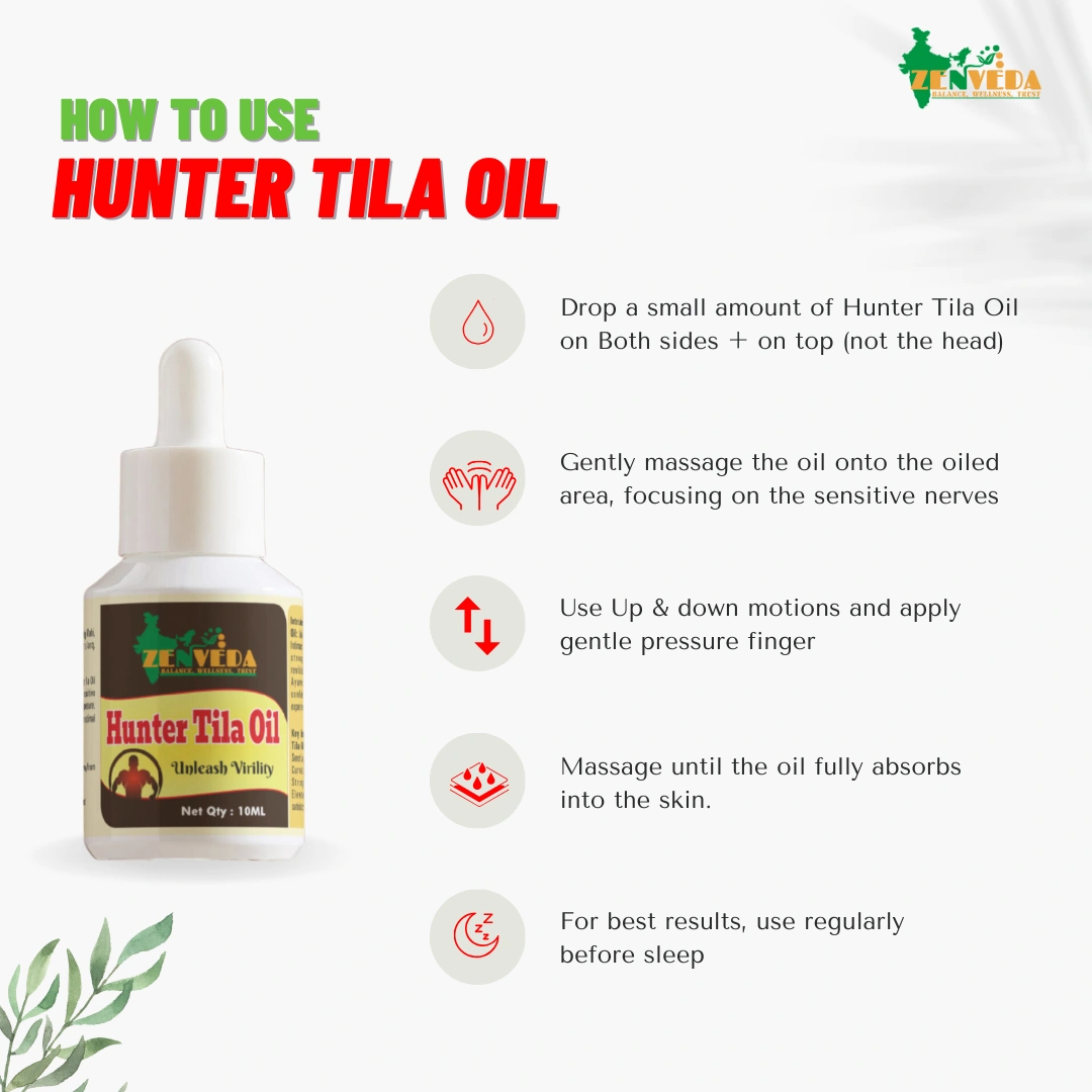 Zen Veda Hunter Tila Oil Direction For Use