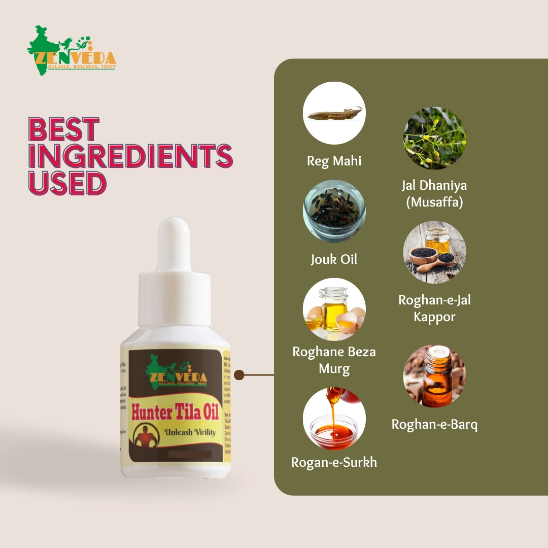 Zen Veda Hunter Tila Oil Product Ayurvedic Ingredients