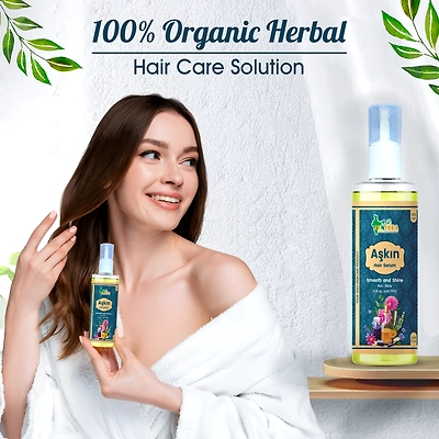 Zen Veda | Aşkın Hair Serum | Reduces Dullness and Frizz | Improves Hair Texture | Lightweight and Non-Greasy | Unisex - 100ml