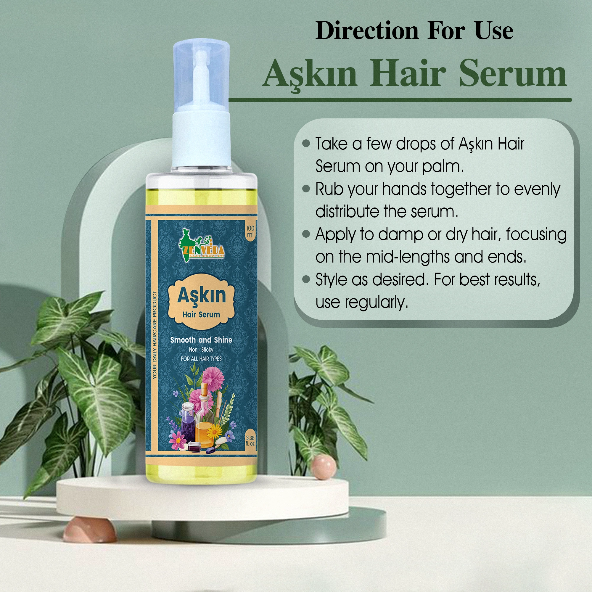 Zen Veda Askin Hair Serum Product Direction For Use