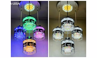 4 light glass hanging