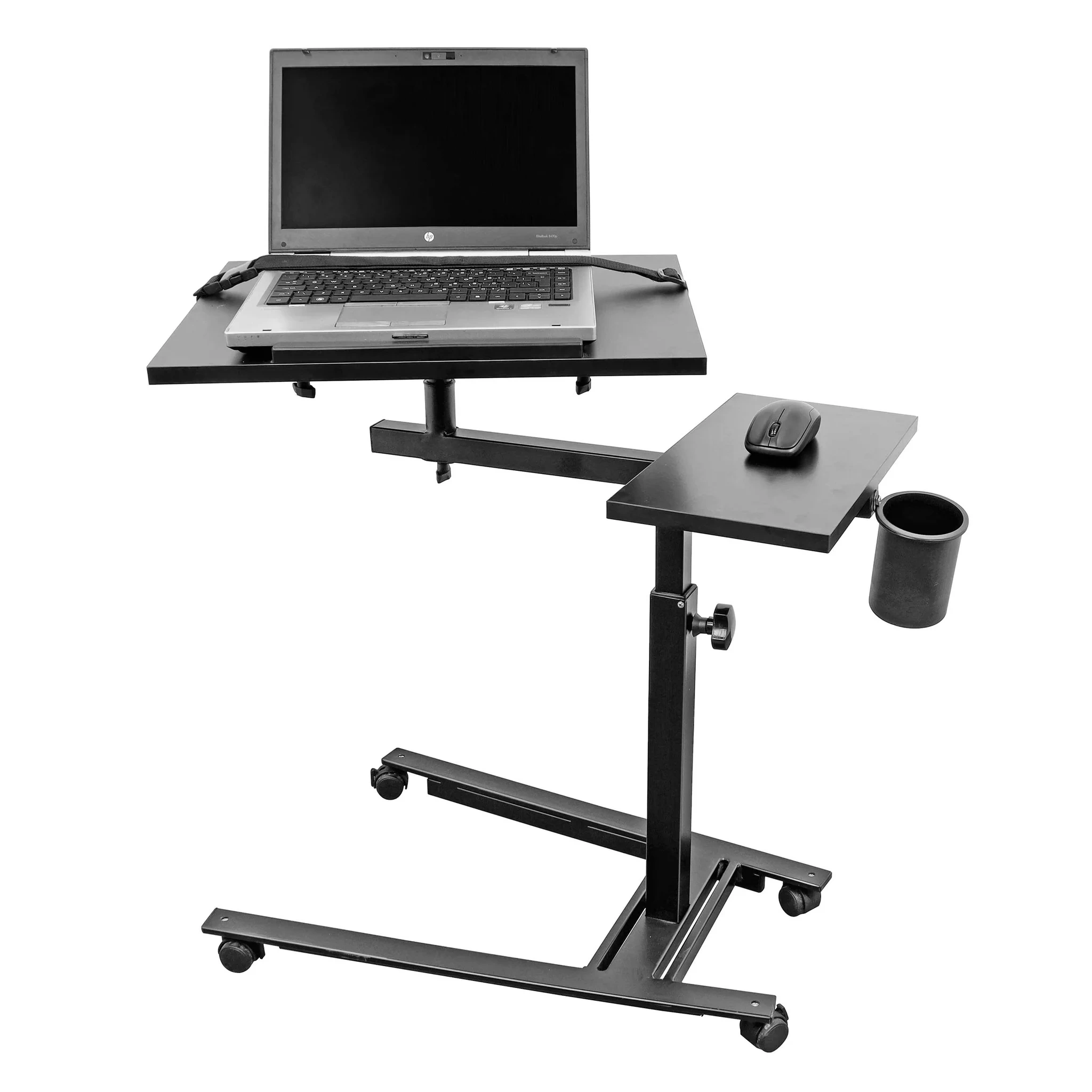 Isomars 360° Rotatable Laptop Table Multipurpose Study Desk,Lockable Wheels, &amp; Height Adjustable-12476417