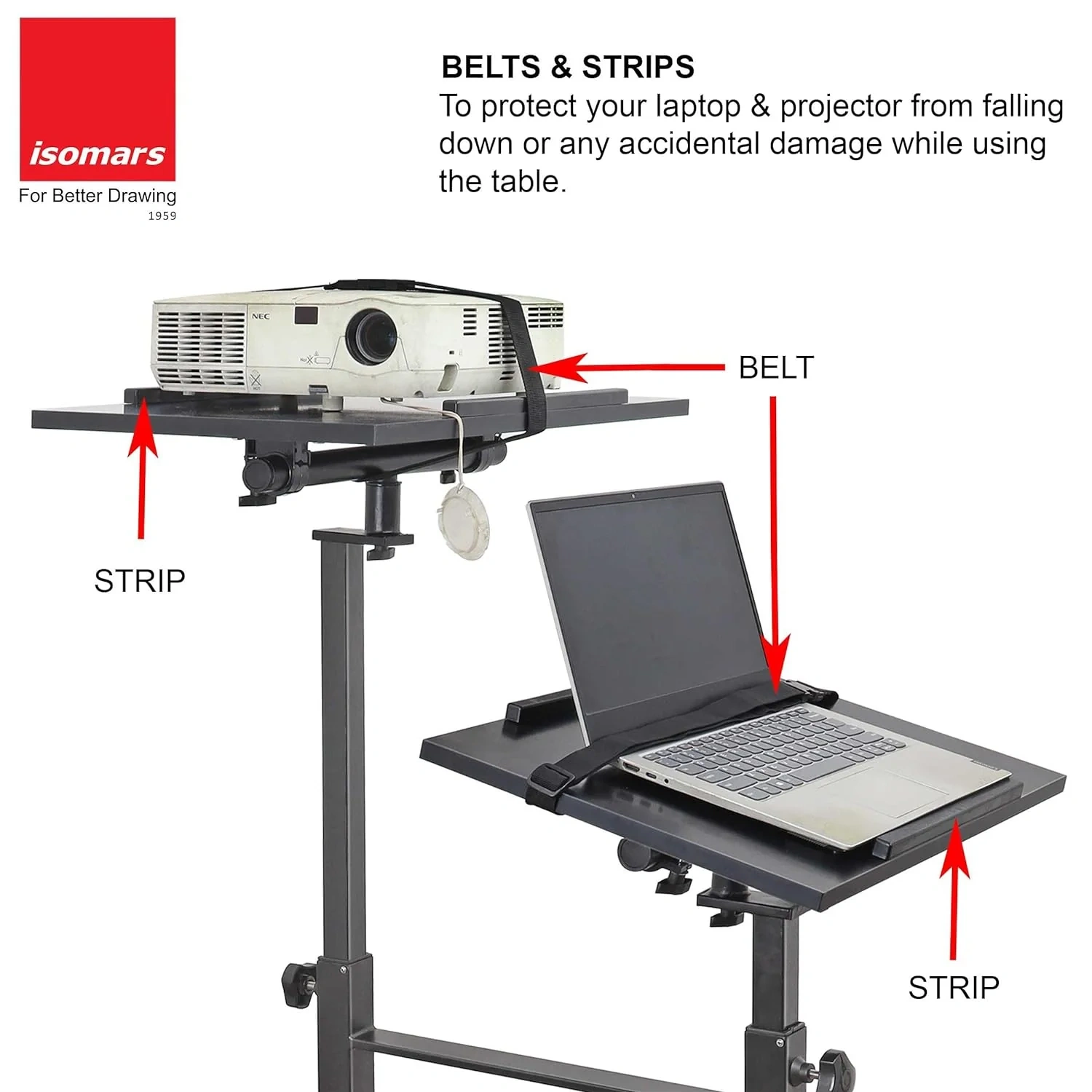 Isomars Sit &amp;Stand 360° 2 Platforms Laptop &amp; Projector User Table-2