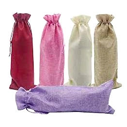 JUTE WINE/BOTTLE BAG (DRAW STRING)
