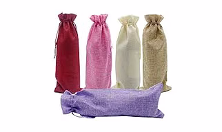 JUTE WINE/BOTTLE BAG (DRAW STRING)