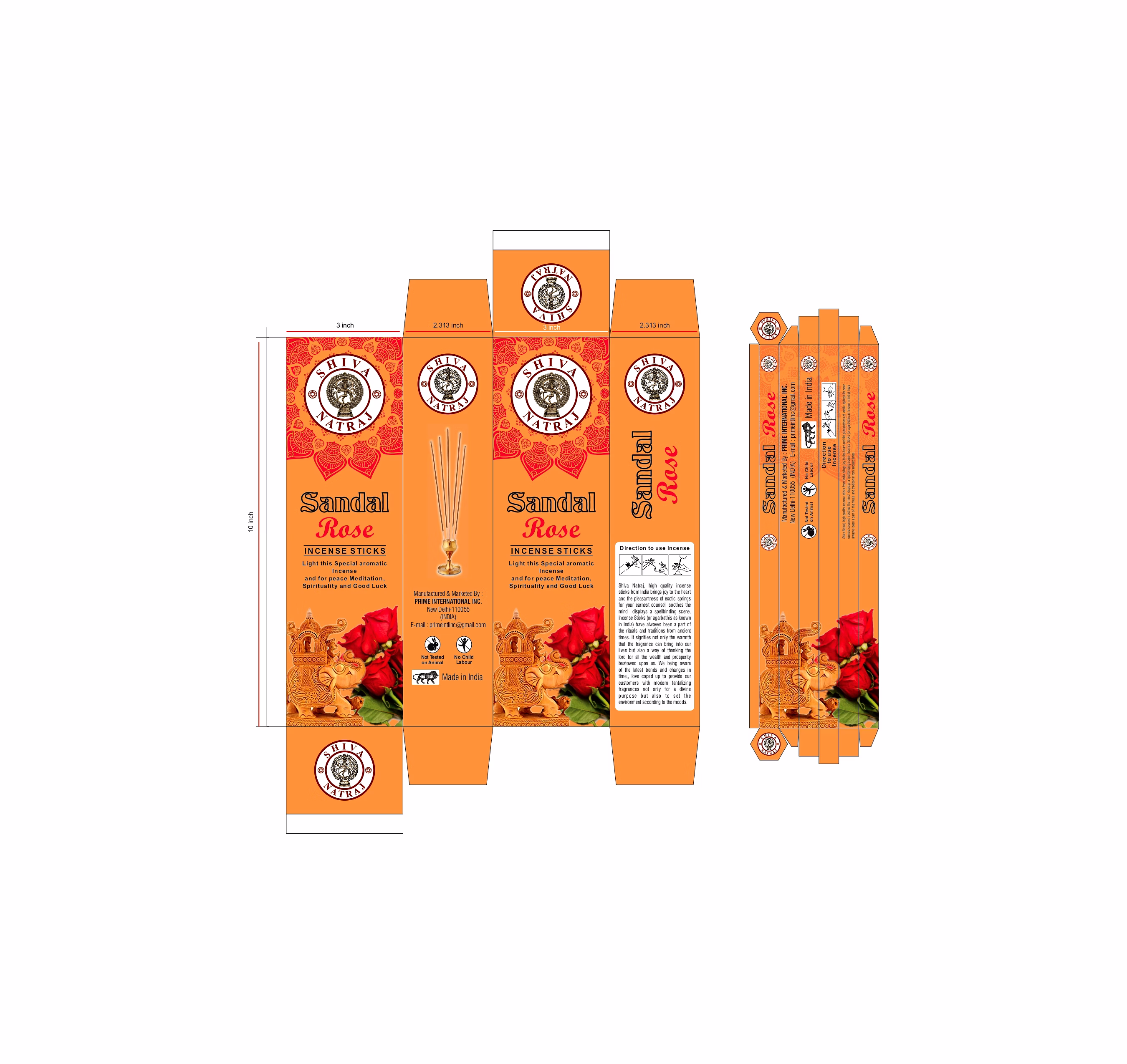 shiva natraj classic sandal rose perfumed incense sticks