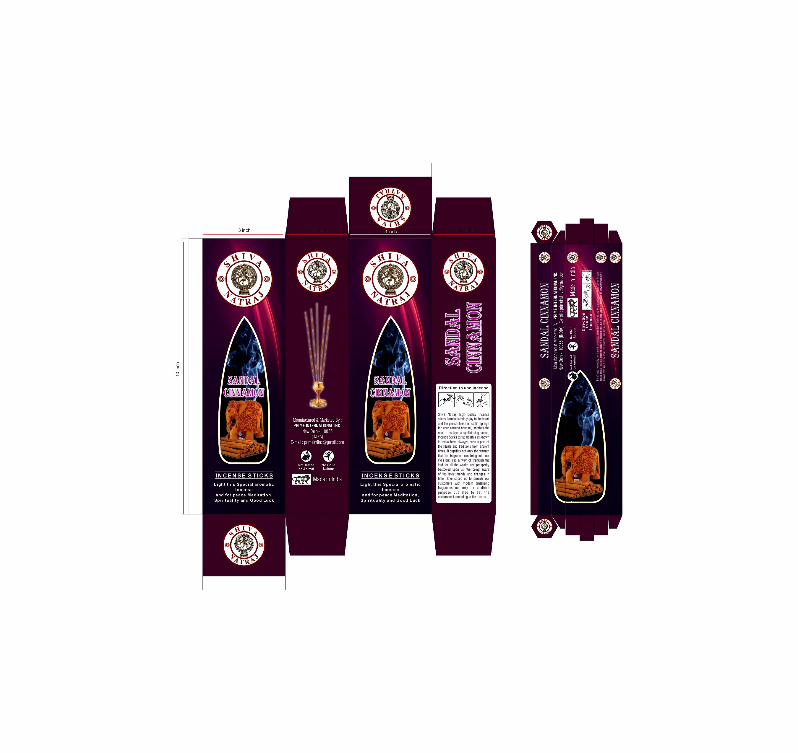 shiva natraj classic sandal cinnamon perfumed incense sticks