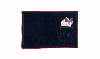 RED BORDER TABLE MATS EL104082