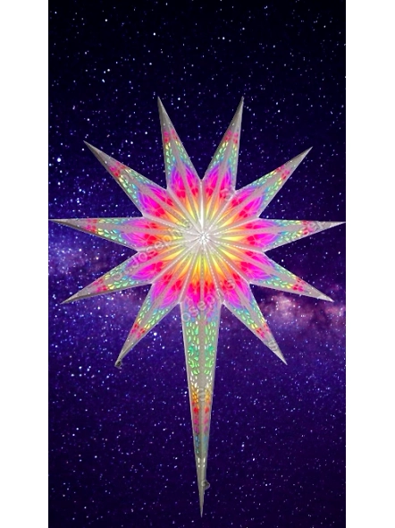 Thick White Board with White colour Tissue Christmas Star Tail_193PT
