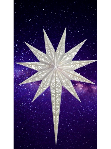 Thick White Board with White colour Tissue Christmas Star Tail_195WH-EL1050115