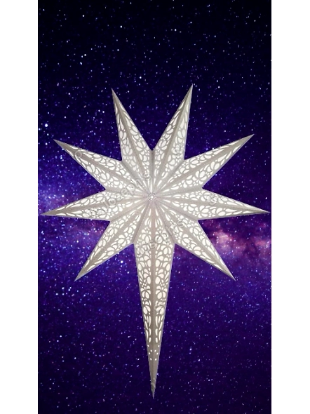 Thick White Board with White colour Tissue Christmas Star Tail_207WH-EL1050124