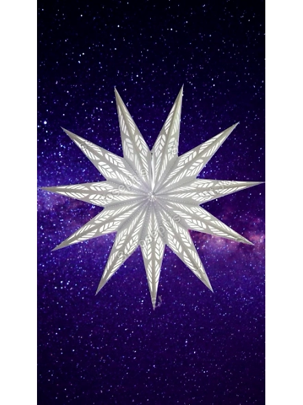 Thick White Board with White colour Tissue Christmas Star_197WH-EL1050133