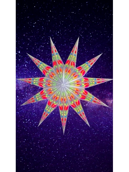 Thick White Board with White colour Tissue Christmas Star_198PT-EL1050137