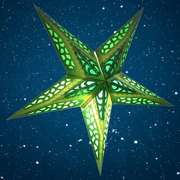 christmas star in mosaic - green w/gold tendrils 2035-g