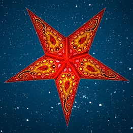 christmas star indian paisley - red 295-r