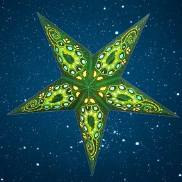 christmas star indian paisley - green 295-g