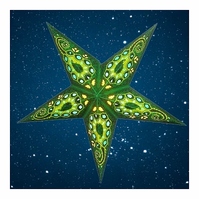 christmas star indian paisley - green 295-g
