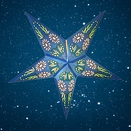 christmas star golden daisy - blue (gold foiled) 2023-b