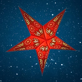 christmas star golden daisy - red (gold foiled) 2023-r