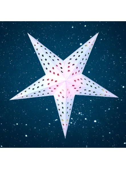 Christmas Star Glossy White Star Cut Inner Rainbow 229-EL1050213