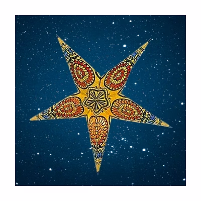 christmas star yellow with window 205 y