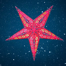 christmas star petal cut window - pink 233-p