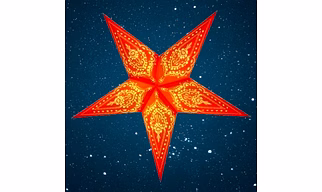 Christmas Star Red on Yellow Mehandi(Screen printed) 23 R