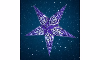 Christmas Star Blue on White Mehandi(Screen printed) 23 B